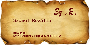 Számel Rozália névjegykártya